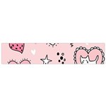 Cartoon Cute Valentines Day Doodle Heart Love Flower Seamless Pattern Vector Small Premium Plush Fleece Scarf Front