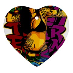 Xtreme Skateboard Graffiti Heart Ornament (two Sides) by Sarkoni