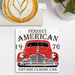 Perfect American Vintage Classic Car Signage Retro Style Uv Print Square Tile Coaster  by Sarkoni