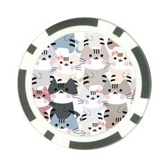 Cute Cat Couple Seamless Pattern Cartoon Poker Chip Card Guard (10 Pack) by Bedest