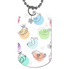 Cartoon Bird Cute Doodle Bird Dog Tag (one Side) by Bedest