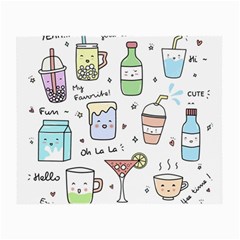 Drinks Cocktails Doodles Coffee Small Glasses Cloth (2 Sides) by Apen