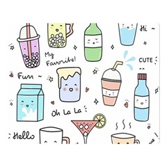 Drinks Cocktails Doodles Coffee Premium Plush Fleece Blanket (large) by Apen