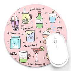 Drink Cocktail Doodle Coffee Round Mousepad by Apen