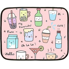 Drink Cocktail Doodle Coffee Two Sides Fleece Blanket (mini) by Apen