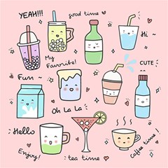 Drink Cocktail Doodle Coffee Play Mat (rectangle) by Apen