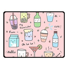 Drink Cocktail Doodle Coffee Two Sides Fleece Blanket (small) by Apen