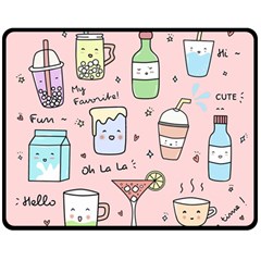 Drink Cocktail Doodle Coffee Two Sides Fleece Blanket (medium) by Apen