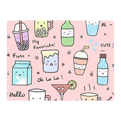 Drink Cocktail Doodle Coffee Two Sides Premium Plush Fleece Blanket (mini) by Apen