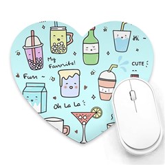 Drinks Cocktails Doodle Coffee Heart Mousepad by Apen