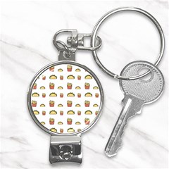 Fries Taco Pattern Fast Food Nail Clippers Key Chain by Apen