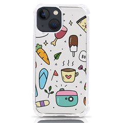 Doodle Fun Food Drawing Cute Iphone 13 Mini Tpu Uv Print Case by Apen