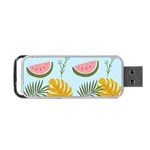 Watermelon Leaves Fruit Foliage Portable USB Flash (Two Sides) Back