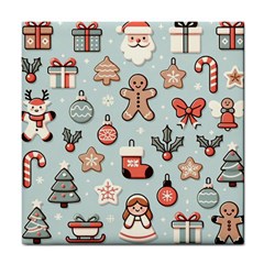 Christmas Cartoon Pattern Tile Coaster by Apen