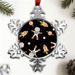 Astronaut Space Rockets Spaceman Metal Small Snowflake Ornament Front