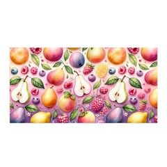 Fruits Apple Strawberry Raspberry Satin Wrap 35  X 70  by Ravend