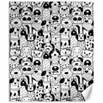 Seamless Pattern With Black White Doodle Dogs Canvas 20  x 24  19.57 x23.15  Canvas - 1