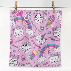 Beautiful Cute Animals Pattern Pink Face Towel by Grandong