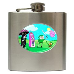 Adventure Time The Legend Of Zelda Parody Hip Flask (6 Oz) by Sarkoni