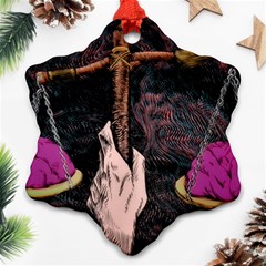 Jujutsu Kaisen Heart Design Heart Psychedelic Anime Hands Snowflake Ornament (two Sides) by Sarkoni