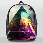 Tropical Forest Jungle Ar Colorful Midjourney Spectrum Trippy Psychedelic Nature Trees Pyramid School Bag (XL) Front