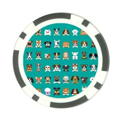 Different Type Vector Cartoon Dog Faces Poker Chip Card Guard by Bedest