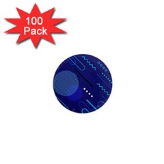 Classic Blue Background Abstract Style 1  Mini Magnets (100 Pack)  by Bedest