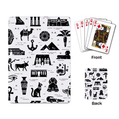 Dark Seamless Pattern Symbols Landmarks Signs Egypt Playing Cards Single Design (rectangle) by Bedest