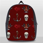 Tattoo Old School Background Pattern School Bag (Large) Front