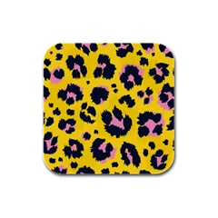 Leopard Print Seamless Pattern Rubber Square Coaster (4 Pack) by Hannah976