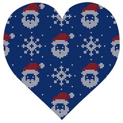 Santa Clauses Wallpaper Wooden Puzzle Heart by artworkshop