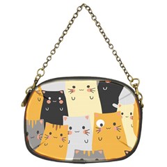 Seamless Pattern Cute Cat Cartoons Chain Purse (two Sides) by Bedest