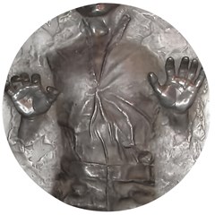 Han Solo In Carbonite Wooden Bottle Opener (round) by Sarkoni