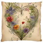 Heart Flowers Plant Standard Premium Plush Fleece Cushion Case (Two Sides) Front