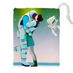 Astronaut Cat Retro Cute Alien Drawstring Pouch (5xl) by Bedest