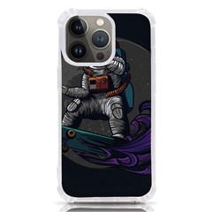 Illustration Astronaut Cosmonaut Paying Skateboard Sport Space With Astronaut Suit Iphone 13 Pro Tpu Uv Print Case by Ndabl3x