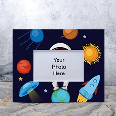 Boy Spaceman Space Rocket Ufo Planets Stars White Tabletop Photo Frame 4 x6  by Ndabl3x