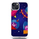 Cartoon Funny Aliens With Ufo Duck Starry Sky Set iPhone 13 TPU UV Print Case Front