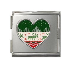 Merry Christmas Ugly Mega Link Heart Italian Charm (18mm) by artworkshop