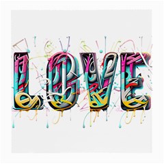 Graffiti Love Medium Glasses Cloth (2 Sides) by essentialimage