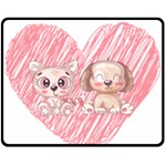 Paw Dog Pet Puppy Canine Cute Two Sides Fleece Blanket (Medium) 58.8 x47.4  Blanket Back