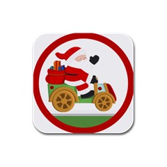 Christmas Santa Claus Rubber Square Coaster (4 Pack) by Sarkoni