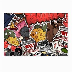 Stickerbomb Crazy Graffiti Graphite Monster Postcard 4 x 6  (pkg Of 10) by Bedest