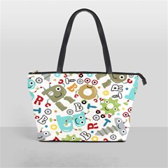 Seamless Pattern Vector With Funny Robots Cartoon Classic Shoulder Handbag by Hannah976