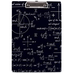 Mathematical Seamless Pattern With Geometric Shapes Formulas A4 Acrylic Clipboard by Hannah976