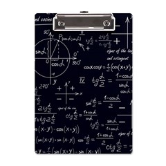 Mathematical Seamless Pattern With Geometric Shapes Formulas A5 Acrylic Clipboard by Hannah976