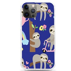 Hand Drawn Cute Sloth Pattern Background Iphone 12 Pro Max Tpu Uv Print Case by Hannah976