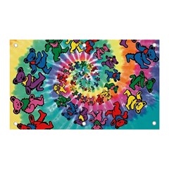 Grateful Dead Bears Tie Dye Vibrant Spiral Banner And Sign 5  X 3  by Bedest