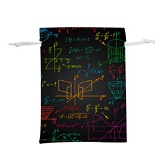 Mathematical Colorful Formulas Drawn By Hand Black Chalkboard Lightweight Drawstring Pouch (s) by Ravend