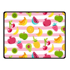 Tropical Fruits Berries Seamless Pattern Fleece Blanket (small) by Ravend